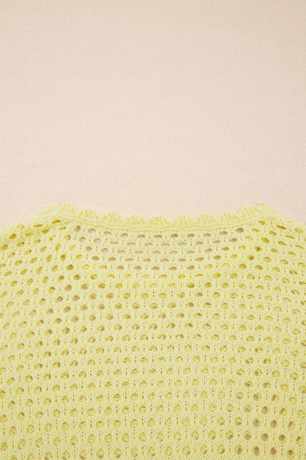 Scalloped Trim Hollow Out Knit Long Sleeve Top, image 7