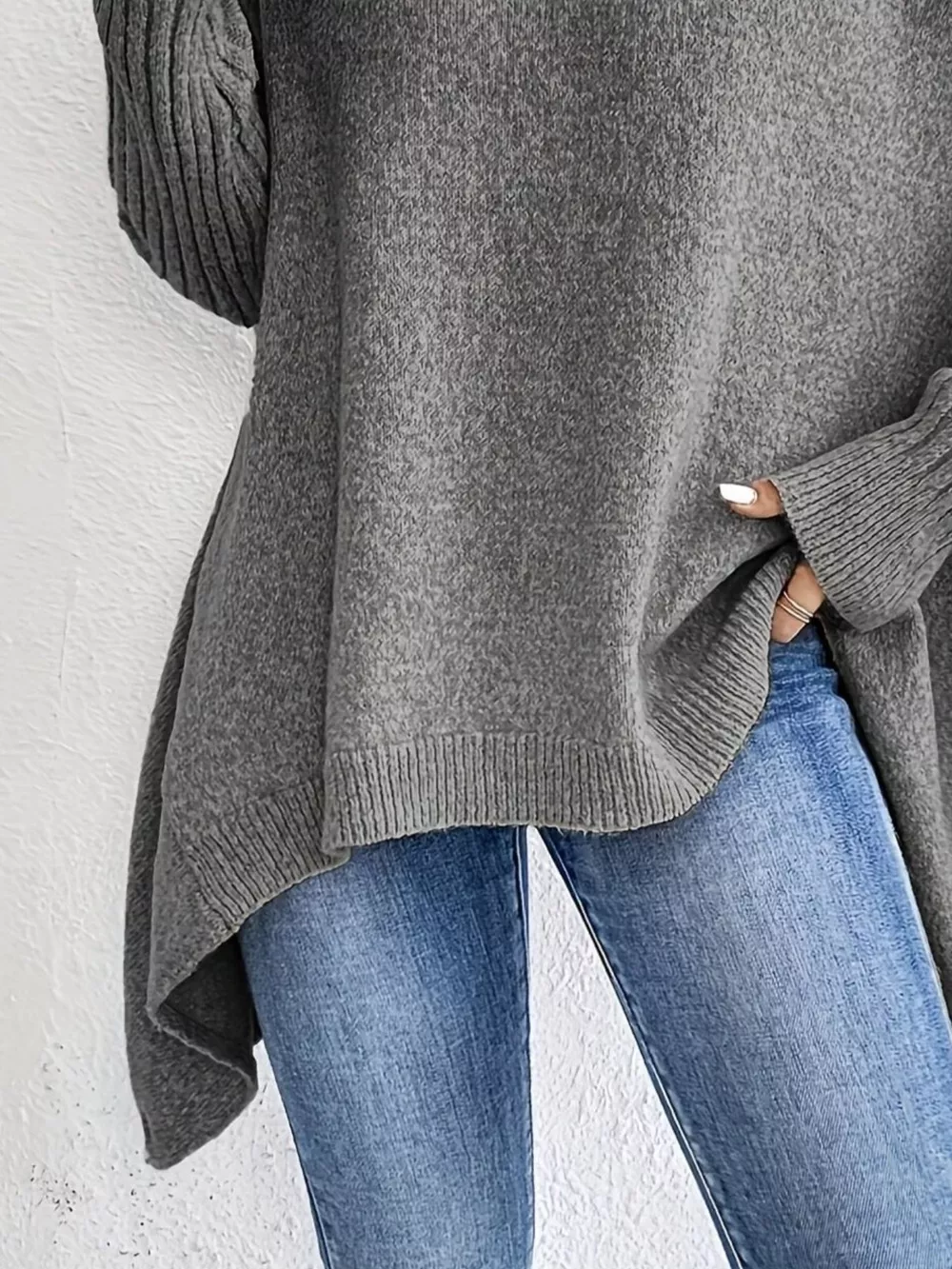Turtleneck Dropped Shoulder Sweater, image 14