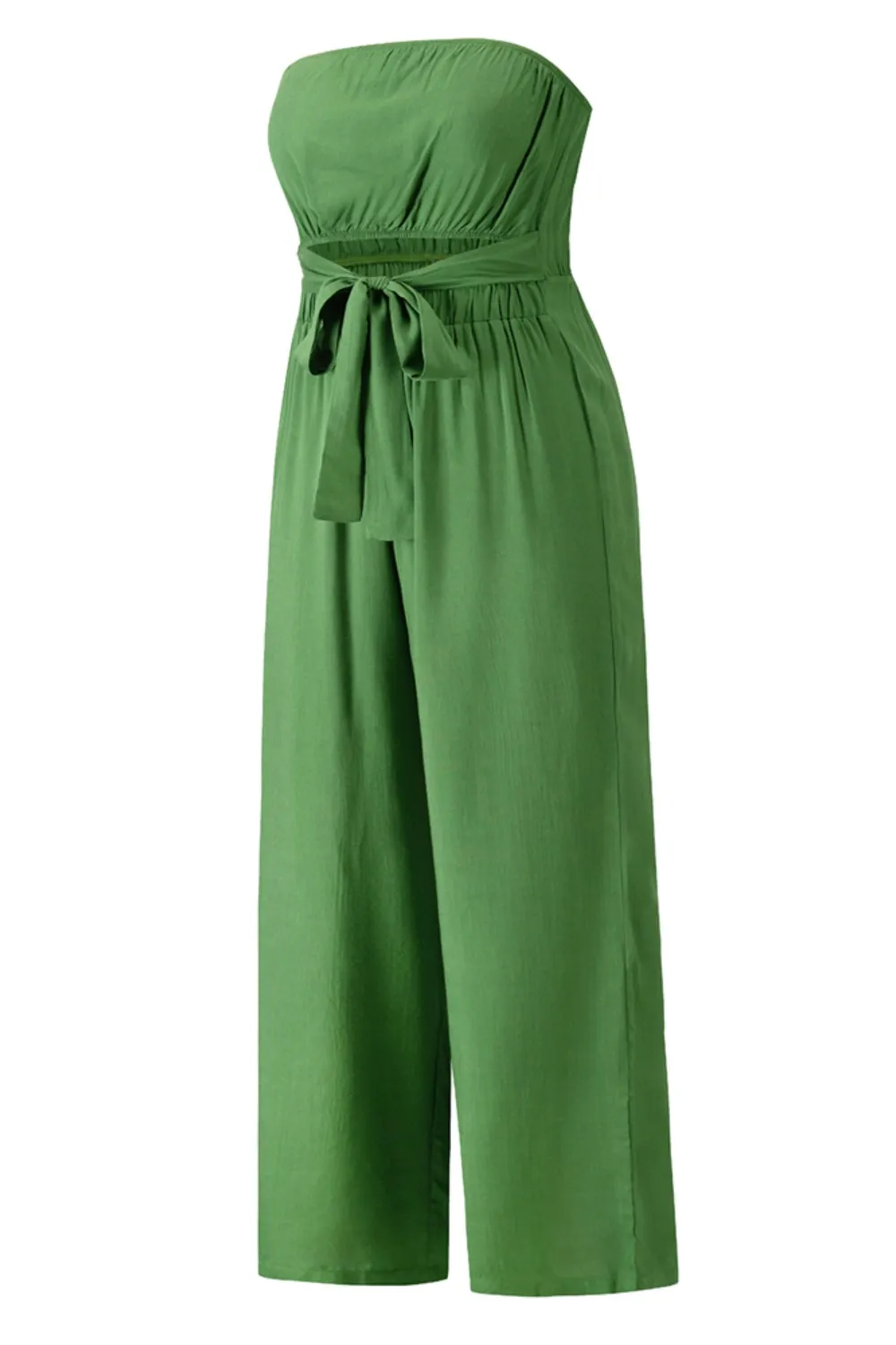 Tied Cutout Tube Wide Leg Jumpsuit, image 4
