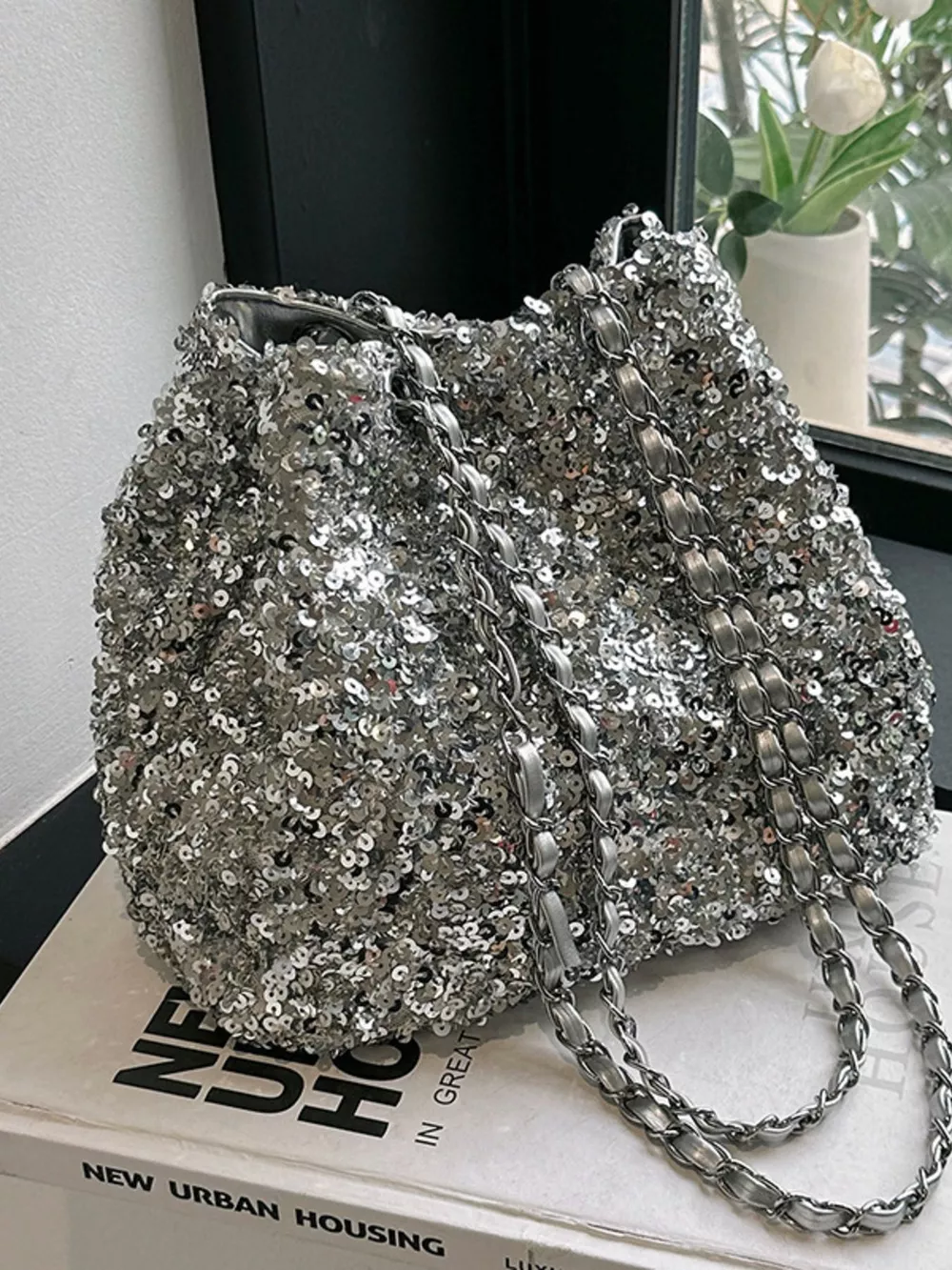 Sequin Bucket Shoulder Bag, image 10