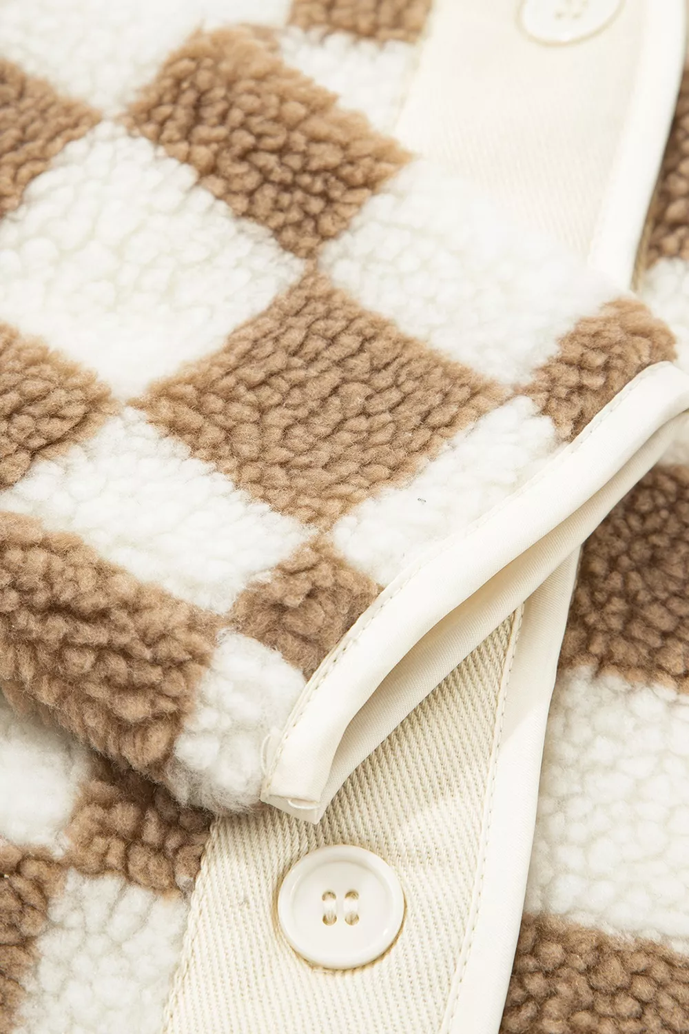 Checkered Sherpa Oversized Button Up Jacket, image 3