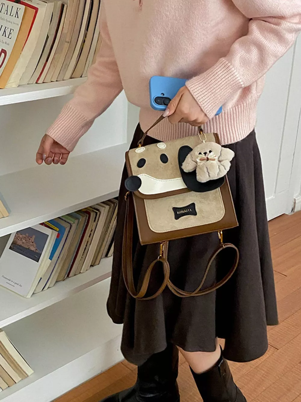 Color Block Backpack Bag