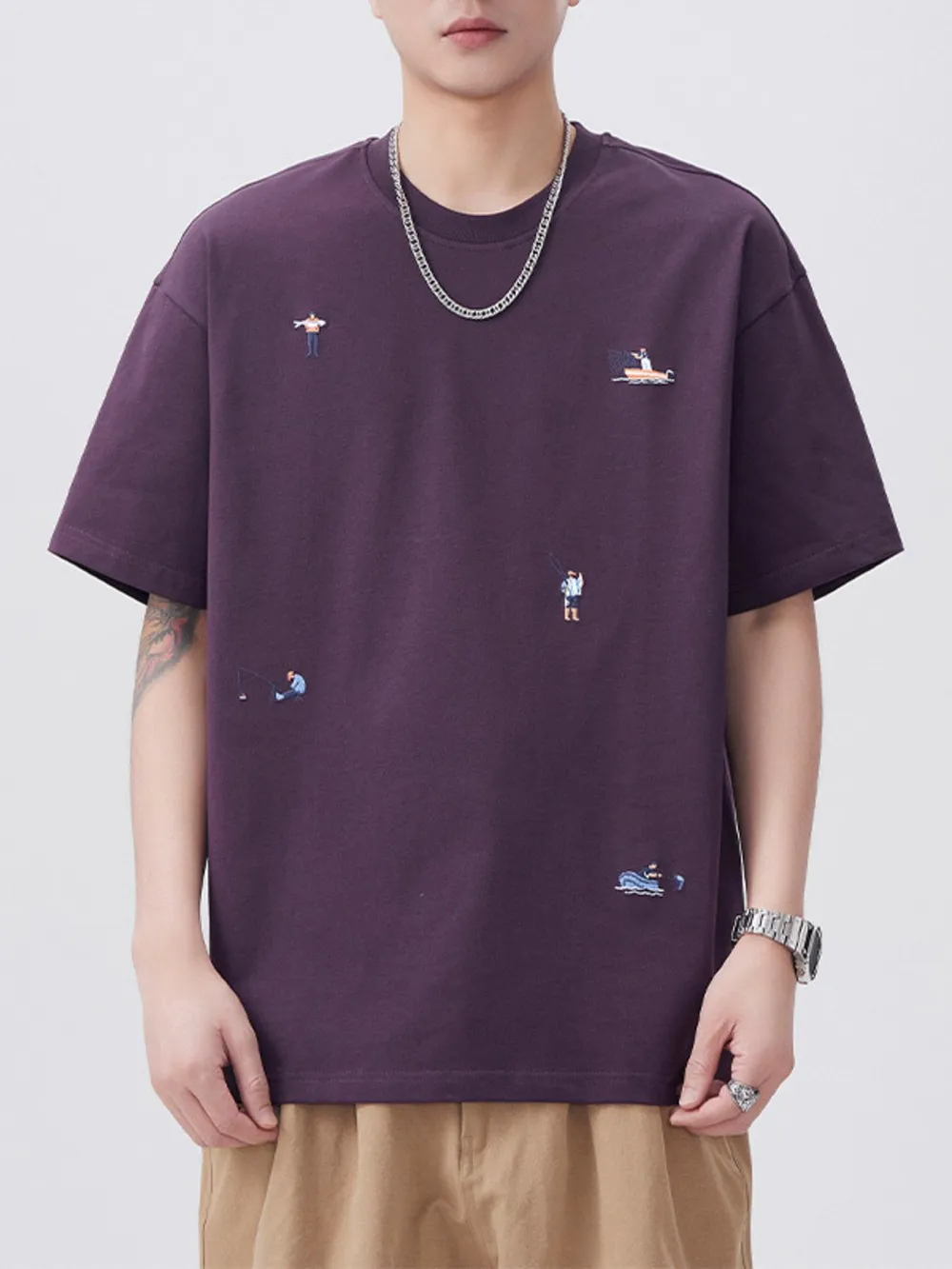 Men's Plus Size Round Neck Short Sleeve T-Shirt, image 2