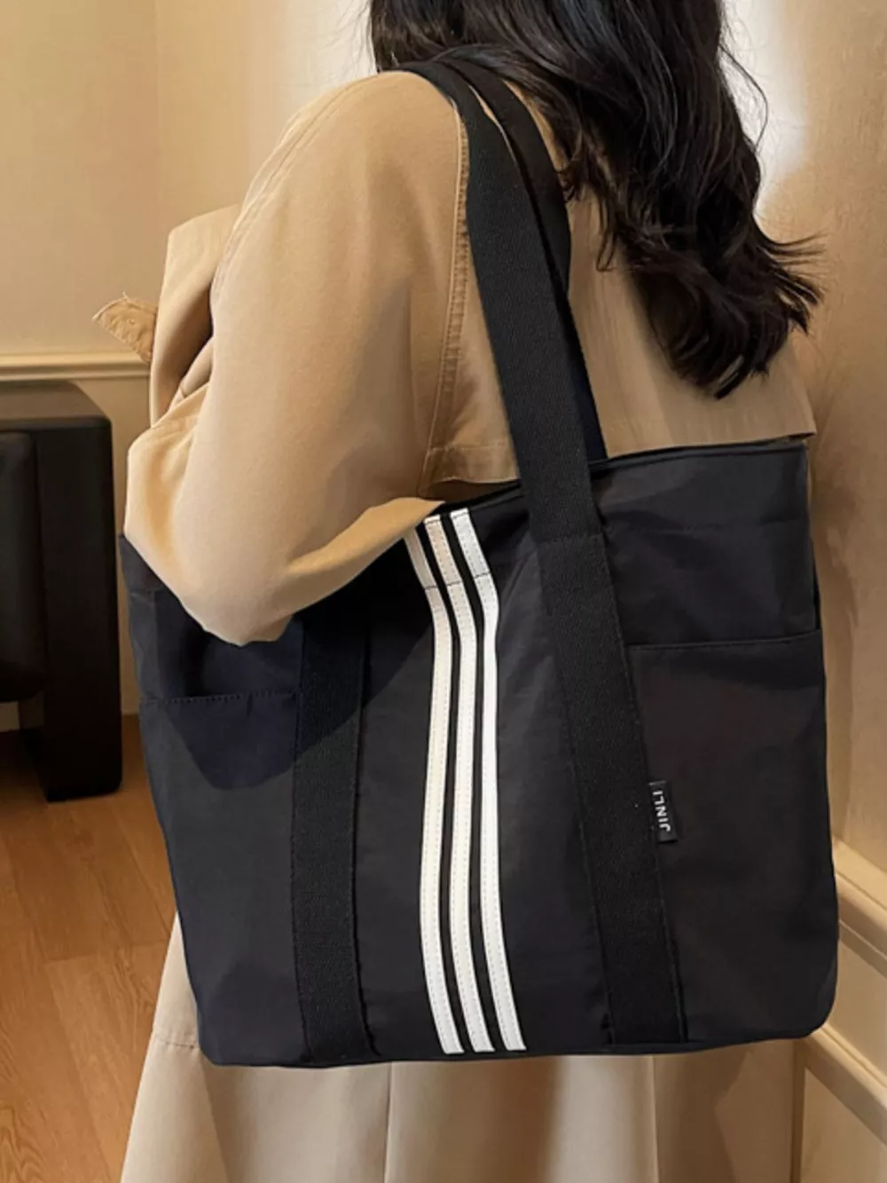 Lightweight Striped Tote Bag, image 4