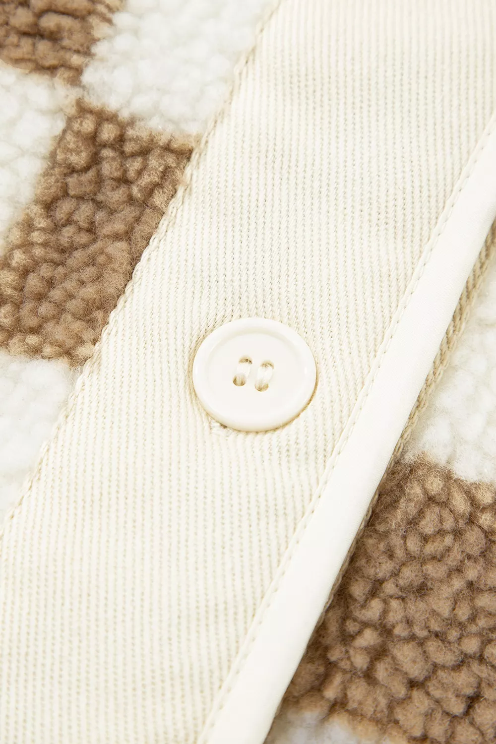 Checkered Sherpa Oversized Button Up Jacket, image 4