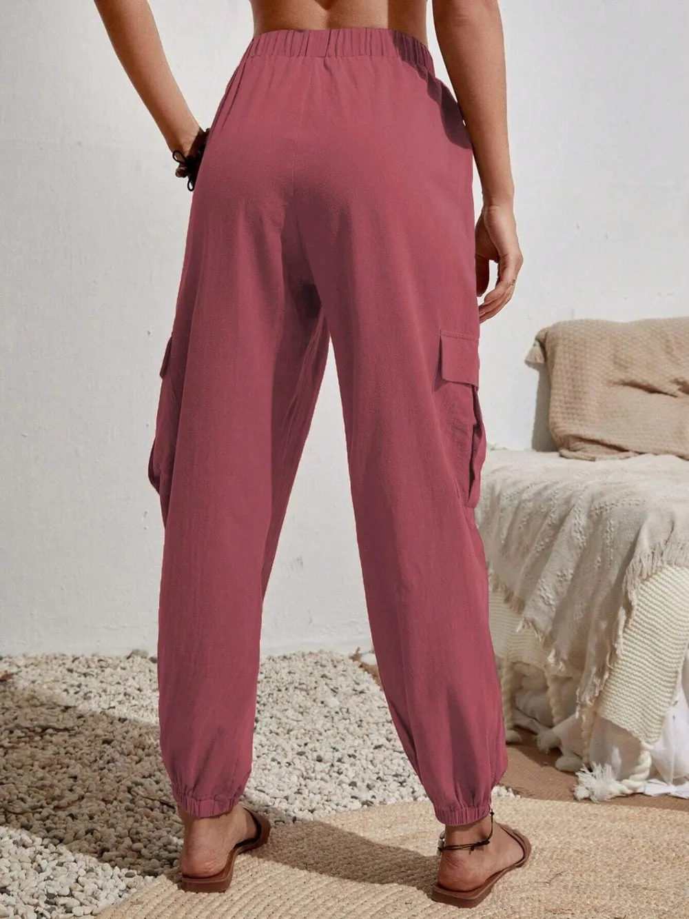 Drawstring Joggers with Cargo Pockets, image 5