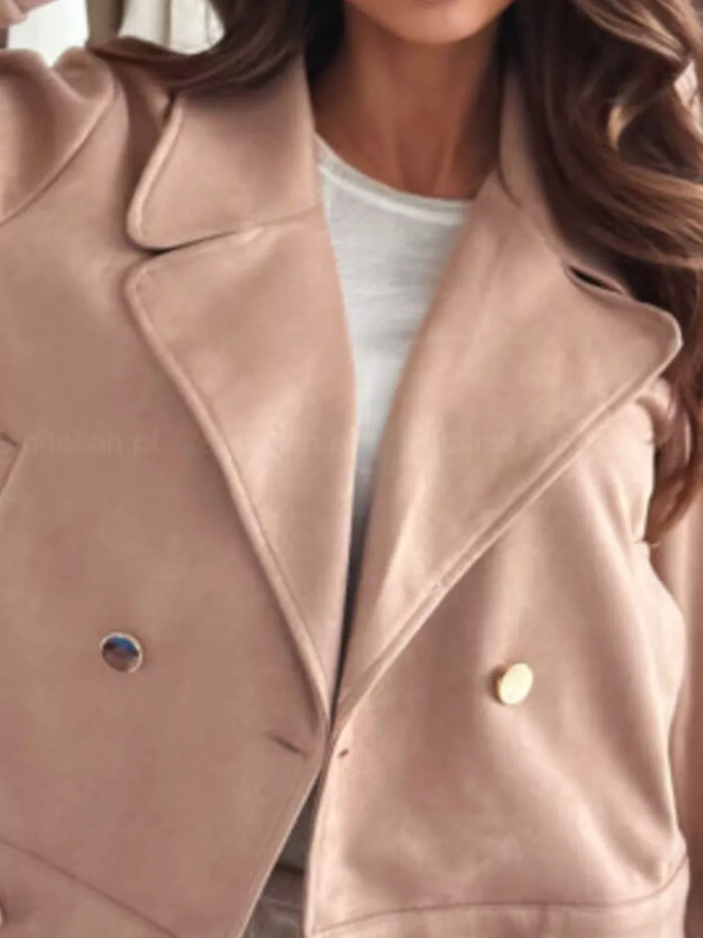 Double-Breasted Lapel Collar Jacket, image 13
