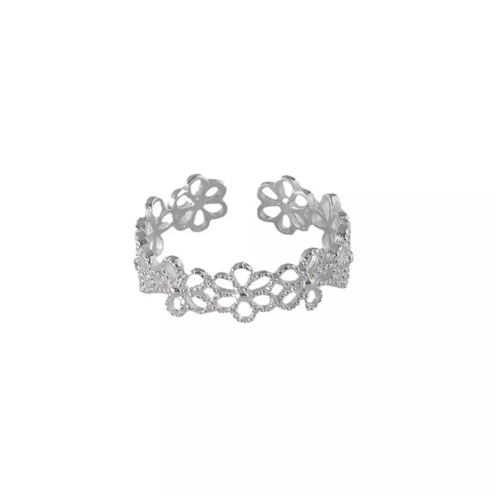 Floral Adjustable Open Ring, image 4