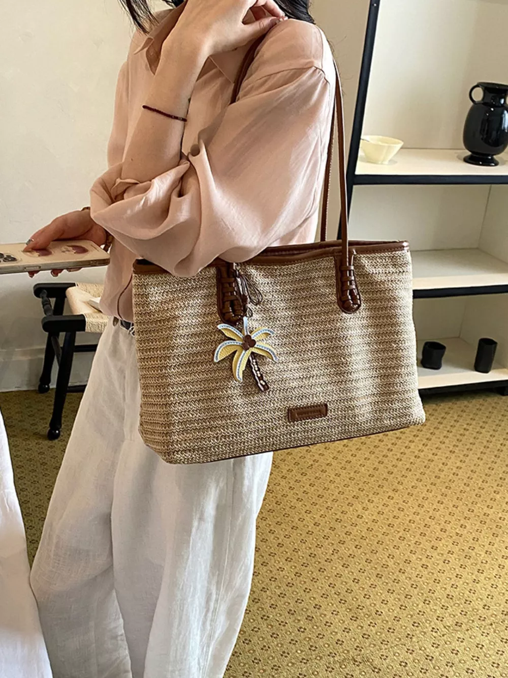 Straw Woven Shoulder Bag, image 7