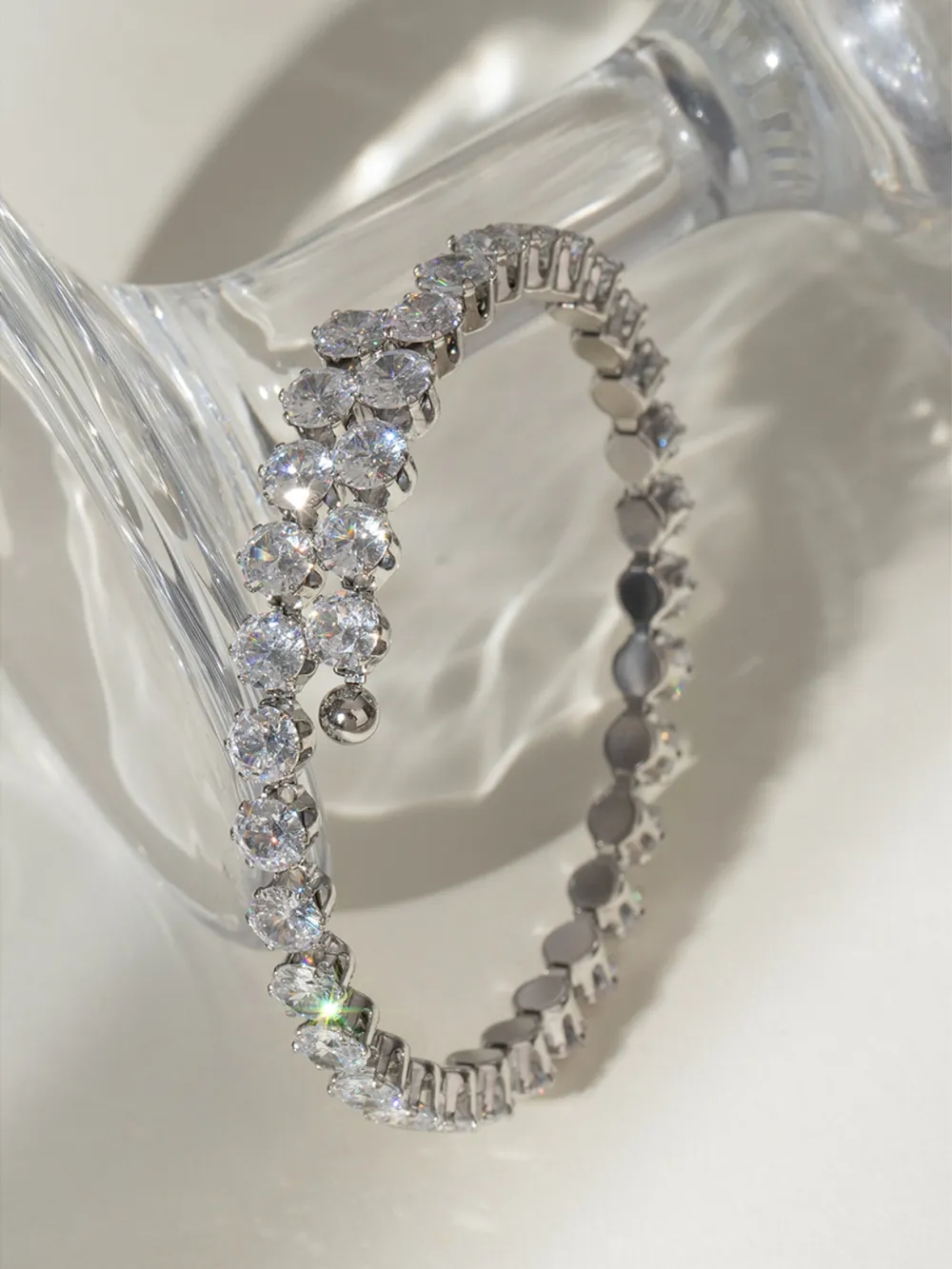 Stainless Steel Inlaid Zircon Bracelet, image 8