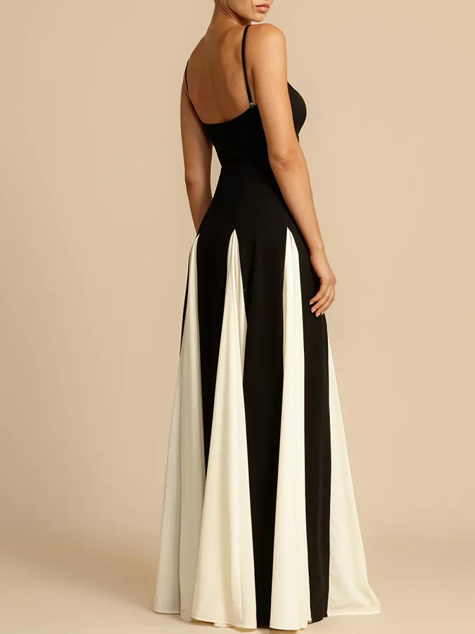 Two-Tone Flowing Maxi Dress, image 5
