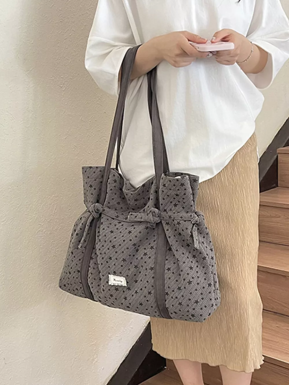 Star-Patterned Casual Shoulder Bag, image 2