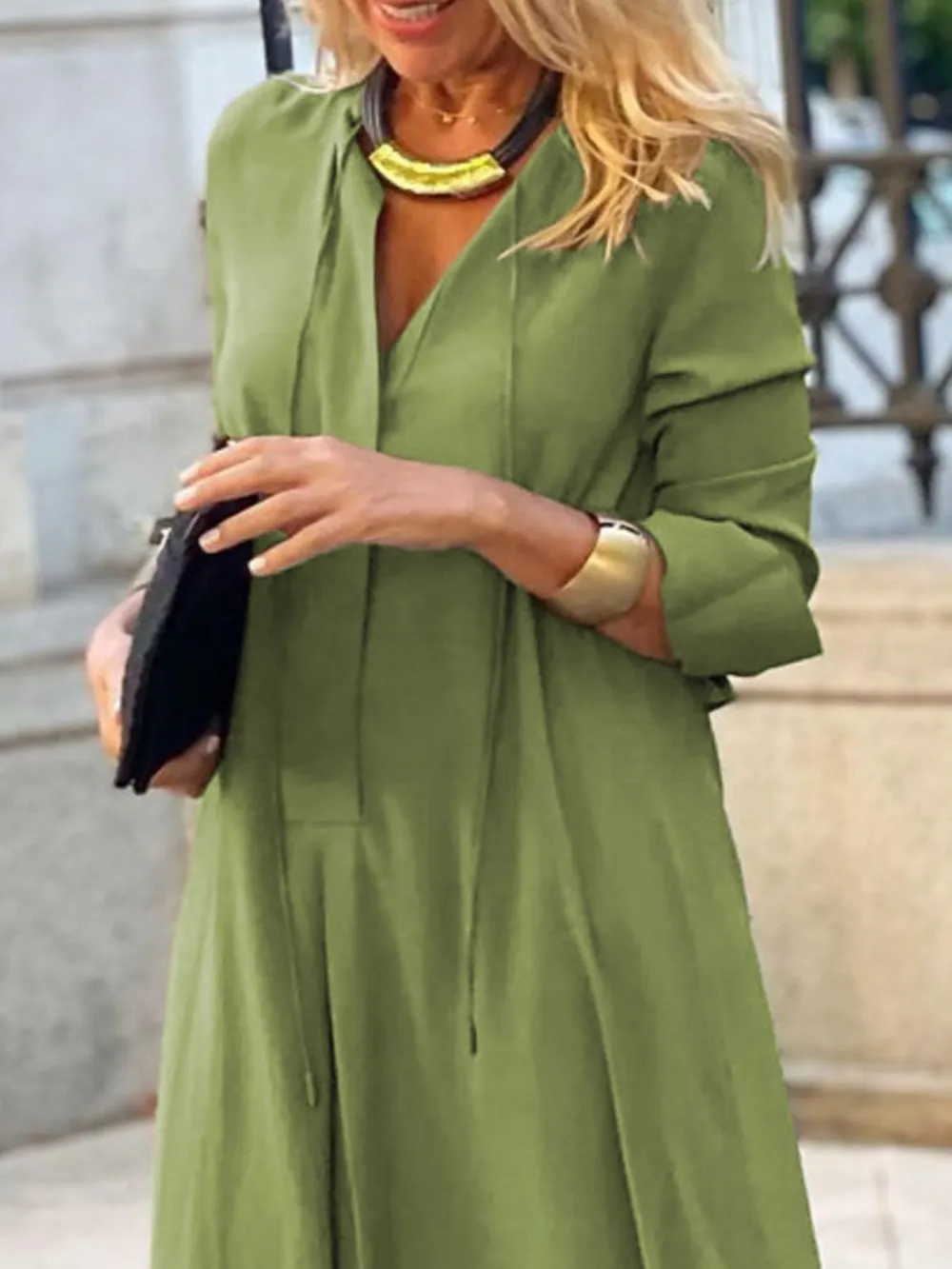 Full Size Solid Color Maxi Shirt Dress Plus Size, image 5
