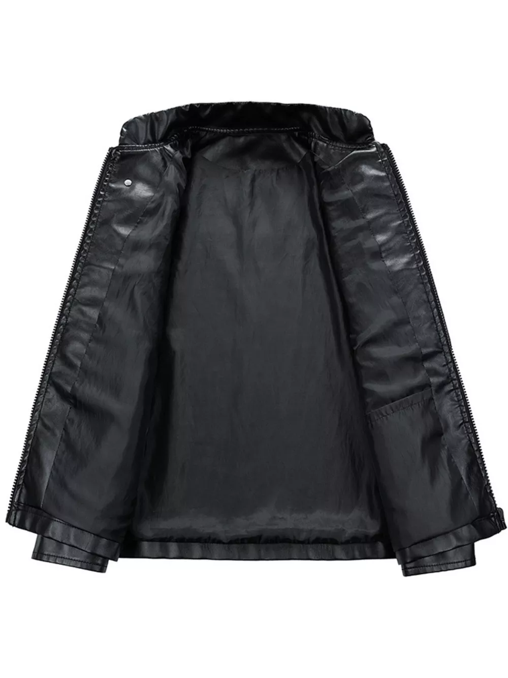 Men's Plus Size Motor Racing Leather Jacket, image 3