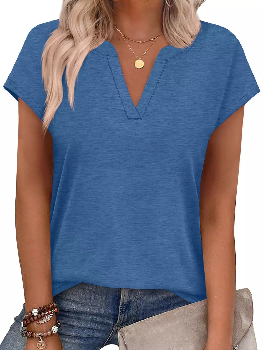 Notched Short Sleeve T-Shirt, image 6