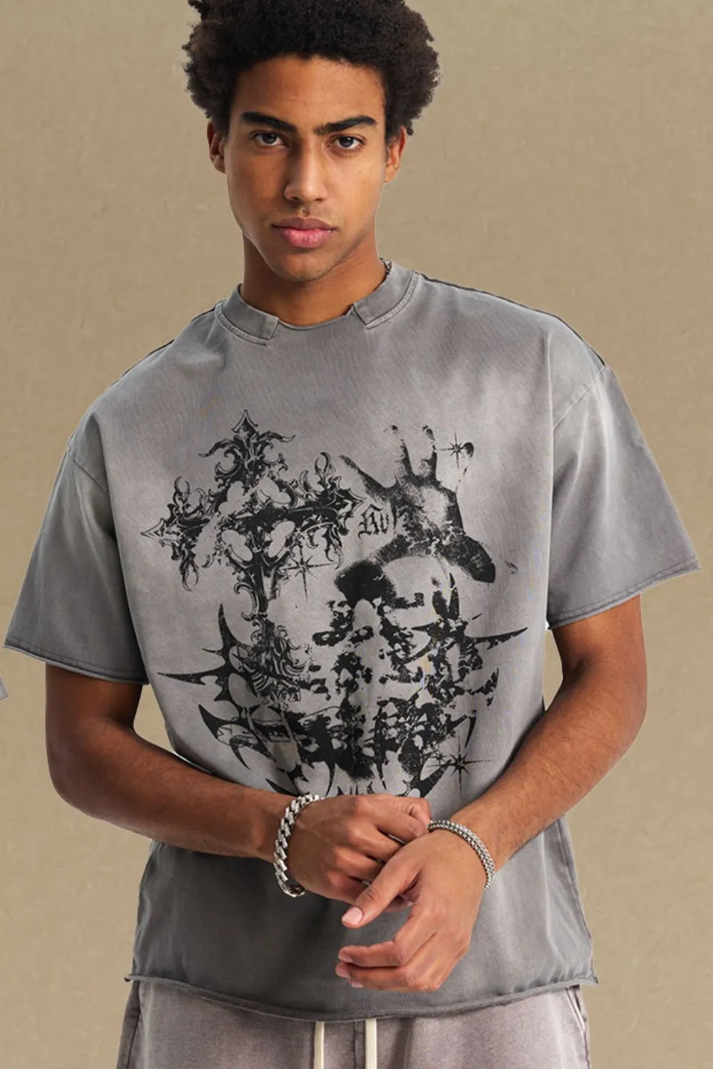 Men's Graphic Round Neck Half Sleeve T-Shirt