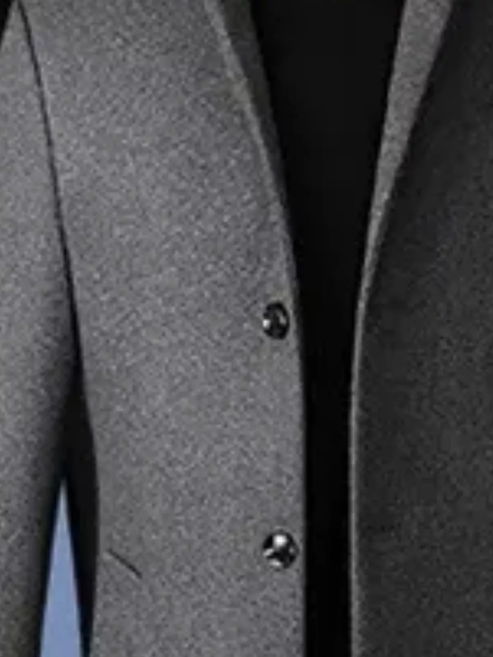 Men's Plus Size Slim Fit Stand Collar Overcoat, image 2