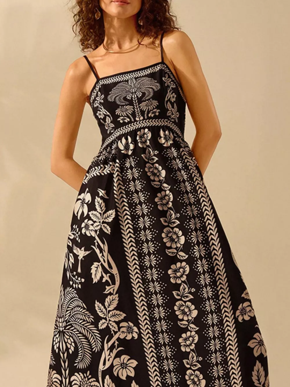 Floral Print Spaghetti Strap Maxi Dress, image 3