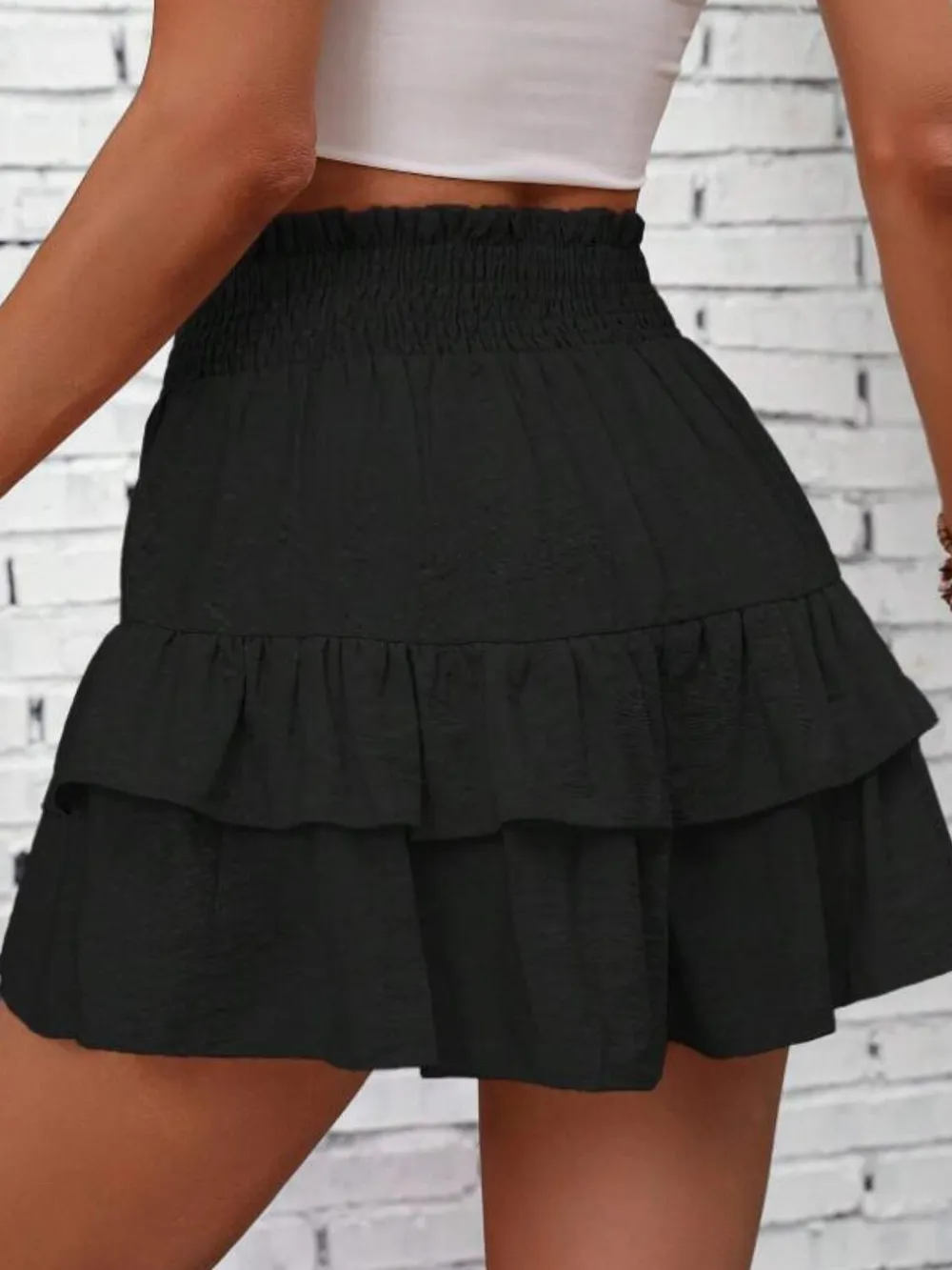 Smocked Layered Shorts, image 4