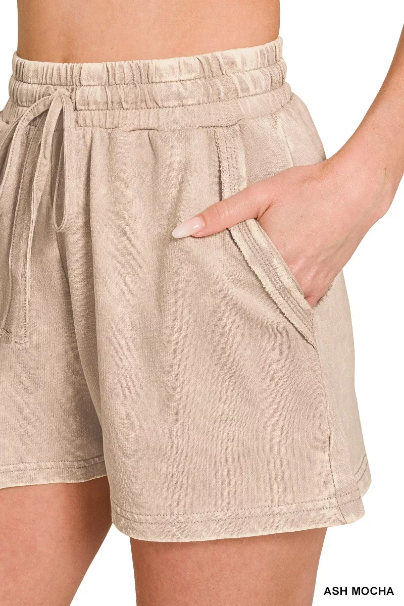 French Terry Acid Washed Relaxed Top & Short Set, image 14