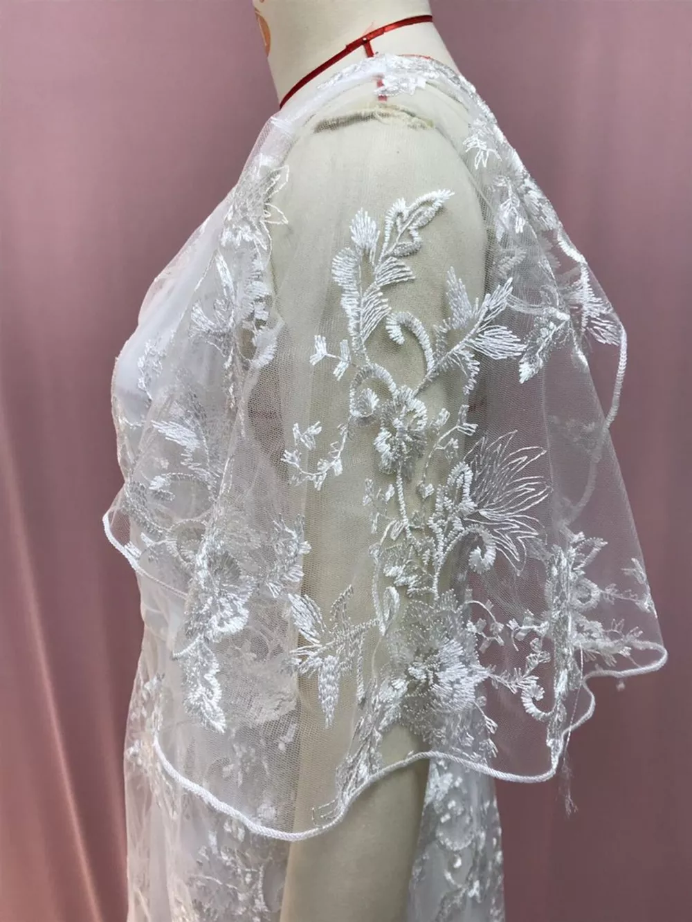 Full Size Lace Flutter Sleeve V-Neck Dress Plus Size, image 10