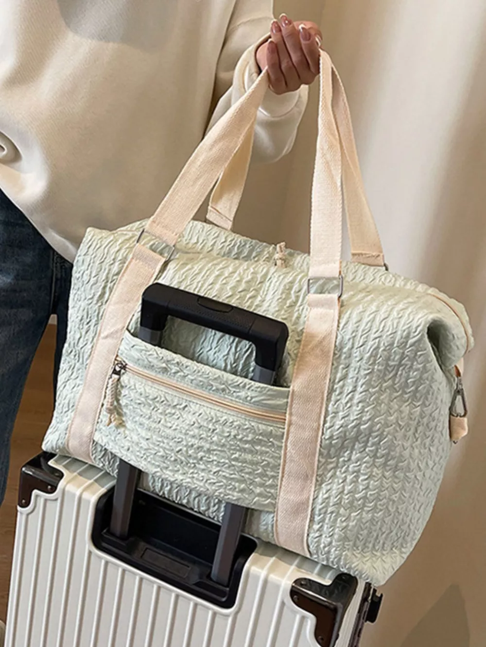 Texture Travel Bag with Adjustable Strap, image 6