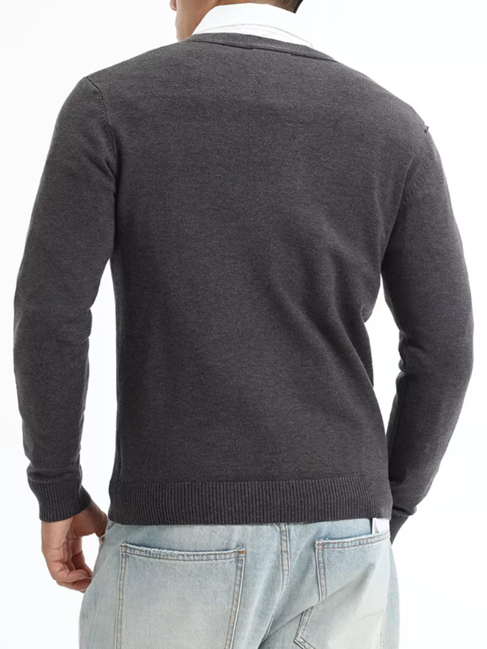 Men's Plus Size Button-Down Knit Cardigan, image 12