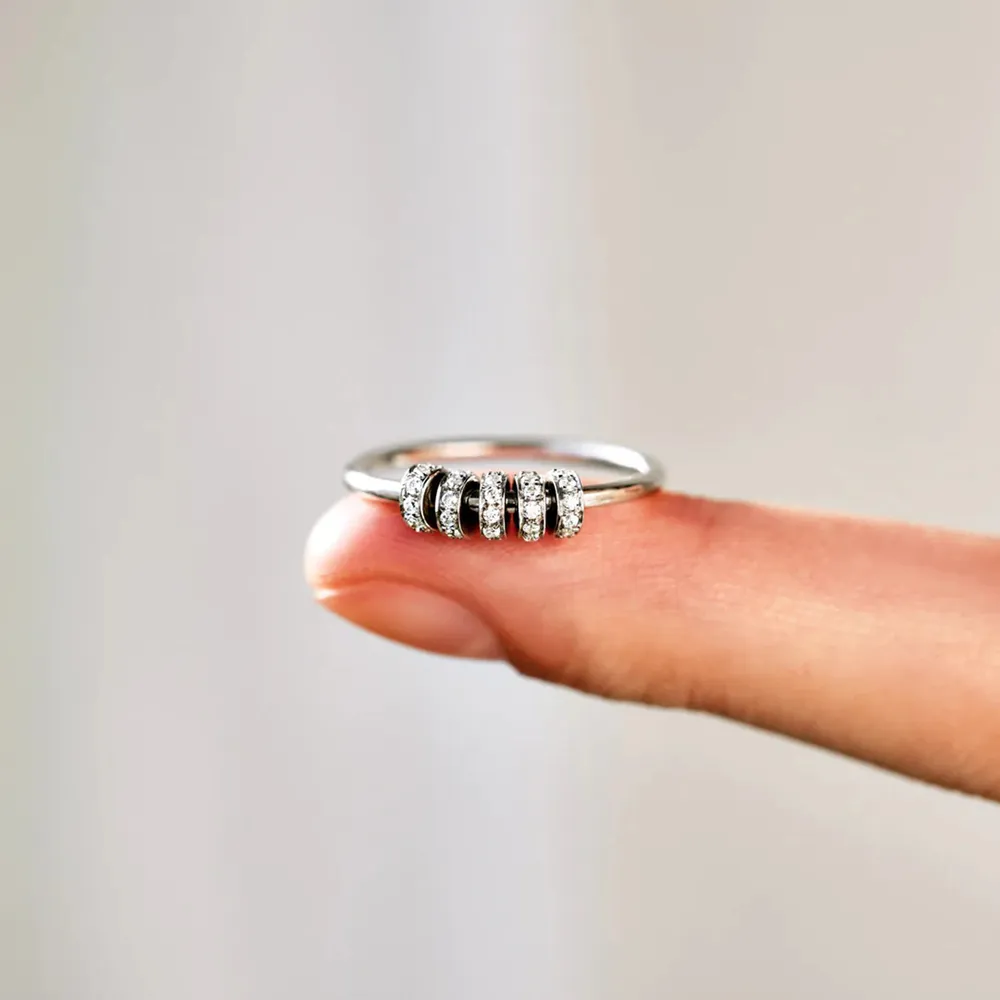 Inlaid Zircon 925 Sterling Silver Ring, image 5