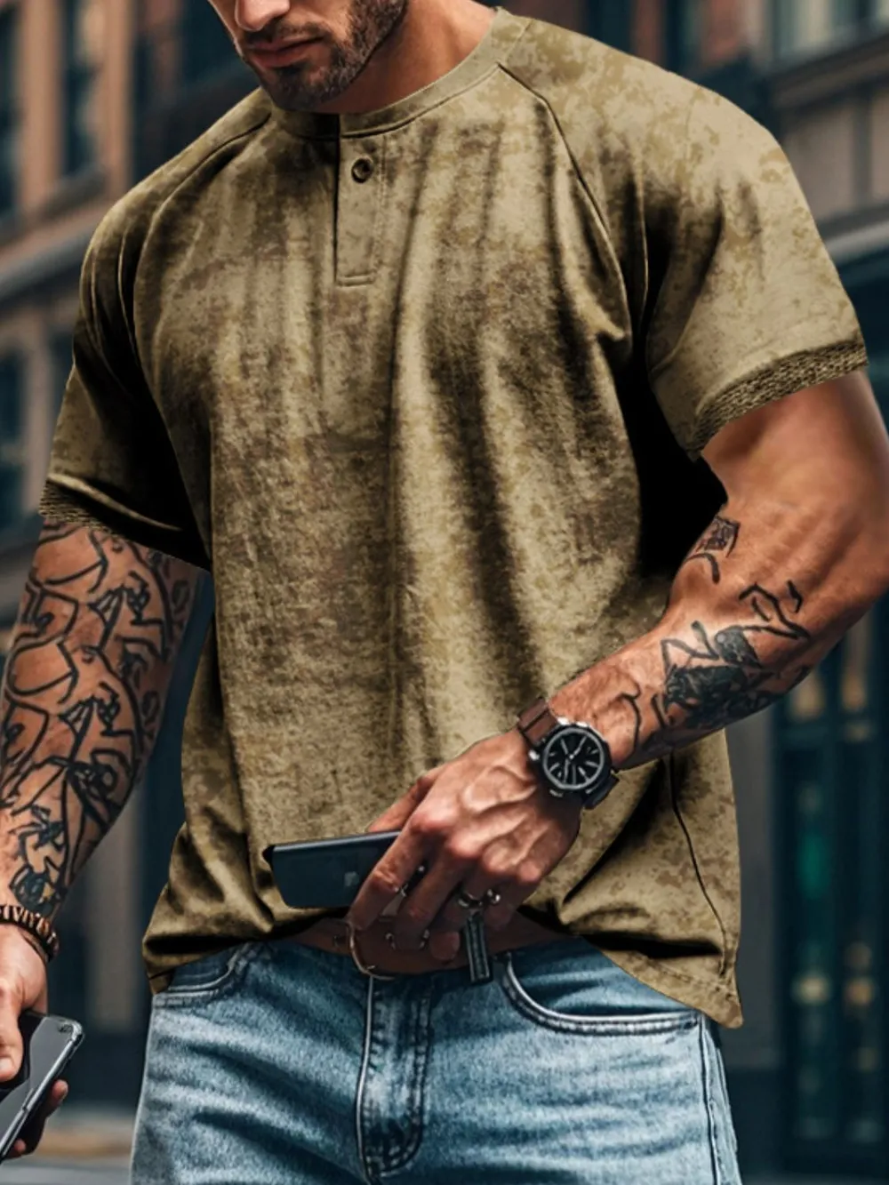 Men's Full Size Round Neck Short Sleeve T-Shirt Plus Size, image 8