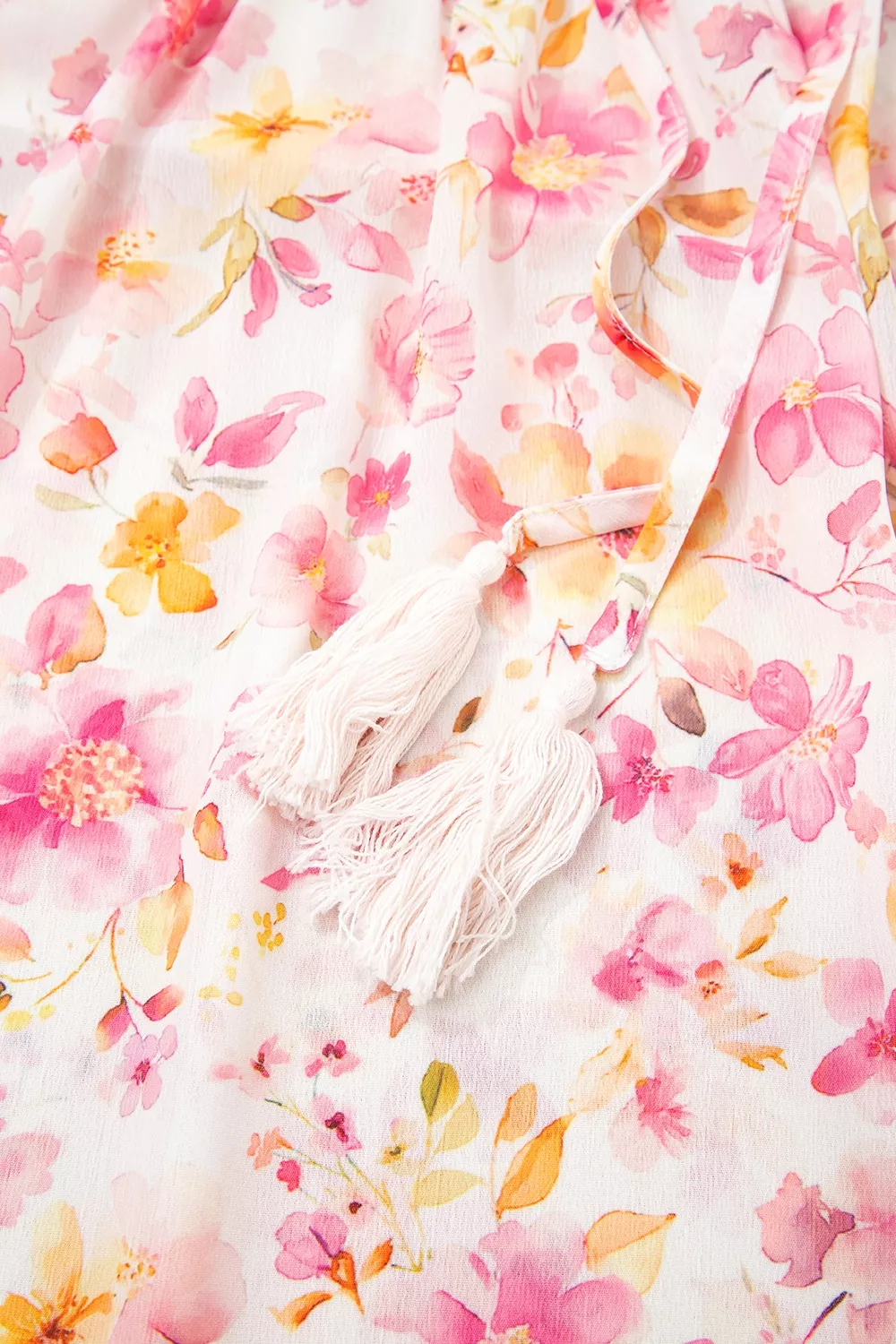 Floral Print Tie-Neck Blouse, image 3