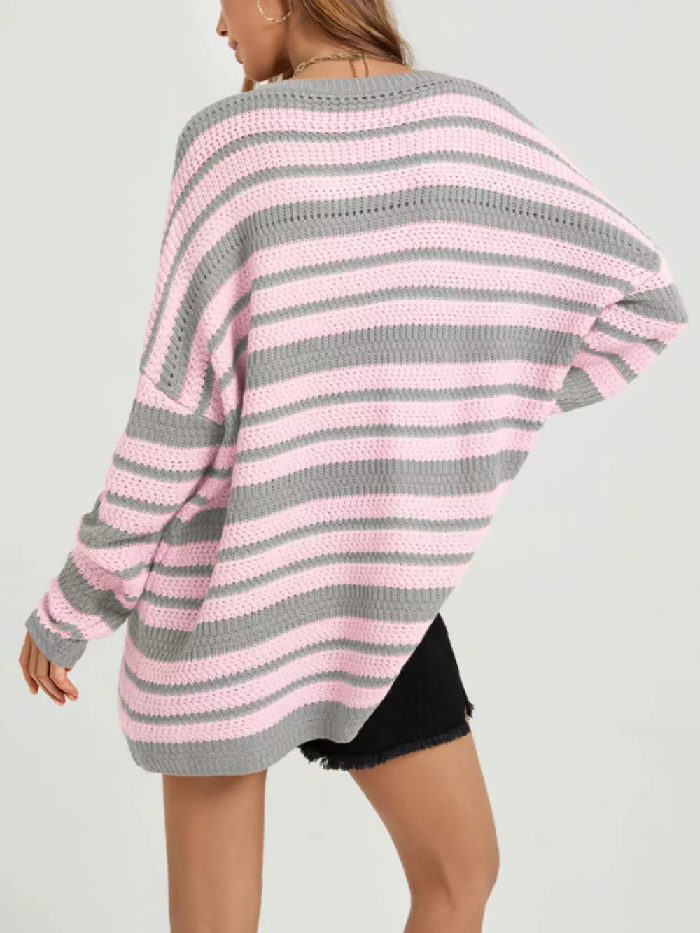 Striped Drop Shoulder Sweater, image 4