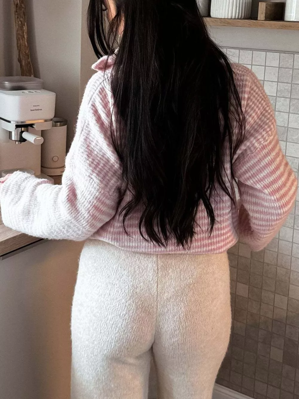Striped Zip-Up Knit Cardigan, image 17