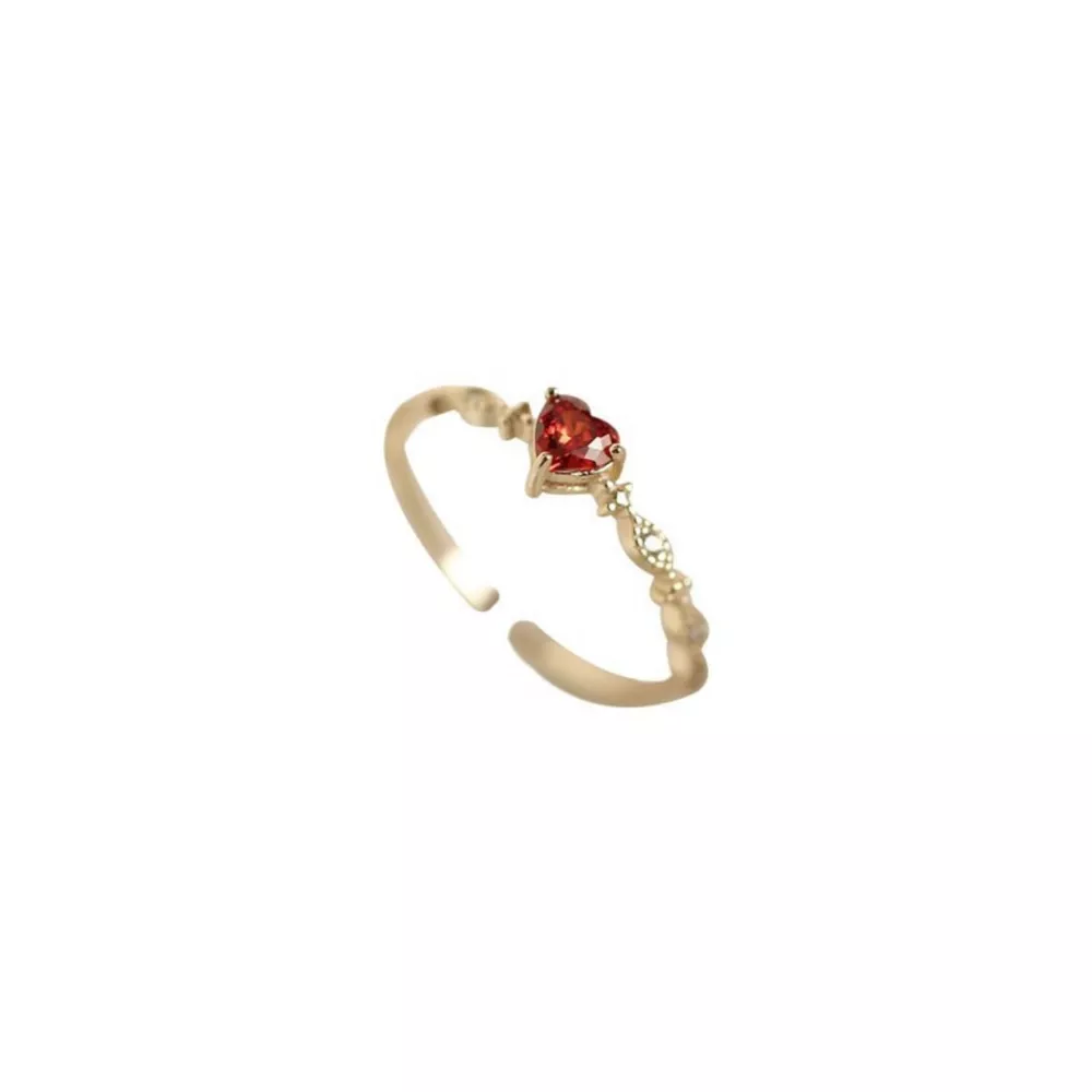 925 Sterling Silver Zircon Heart Open Ring, image 6