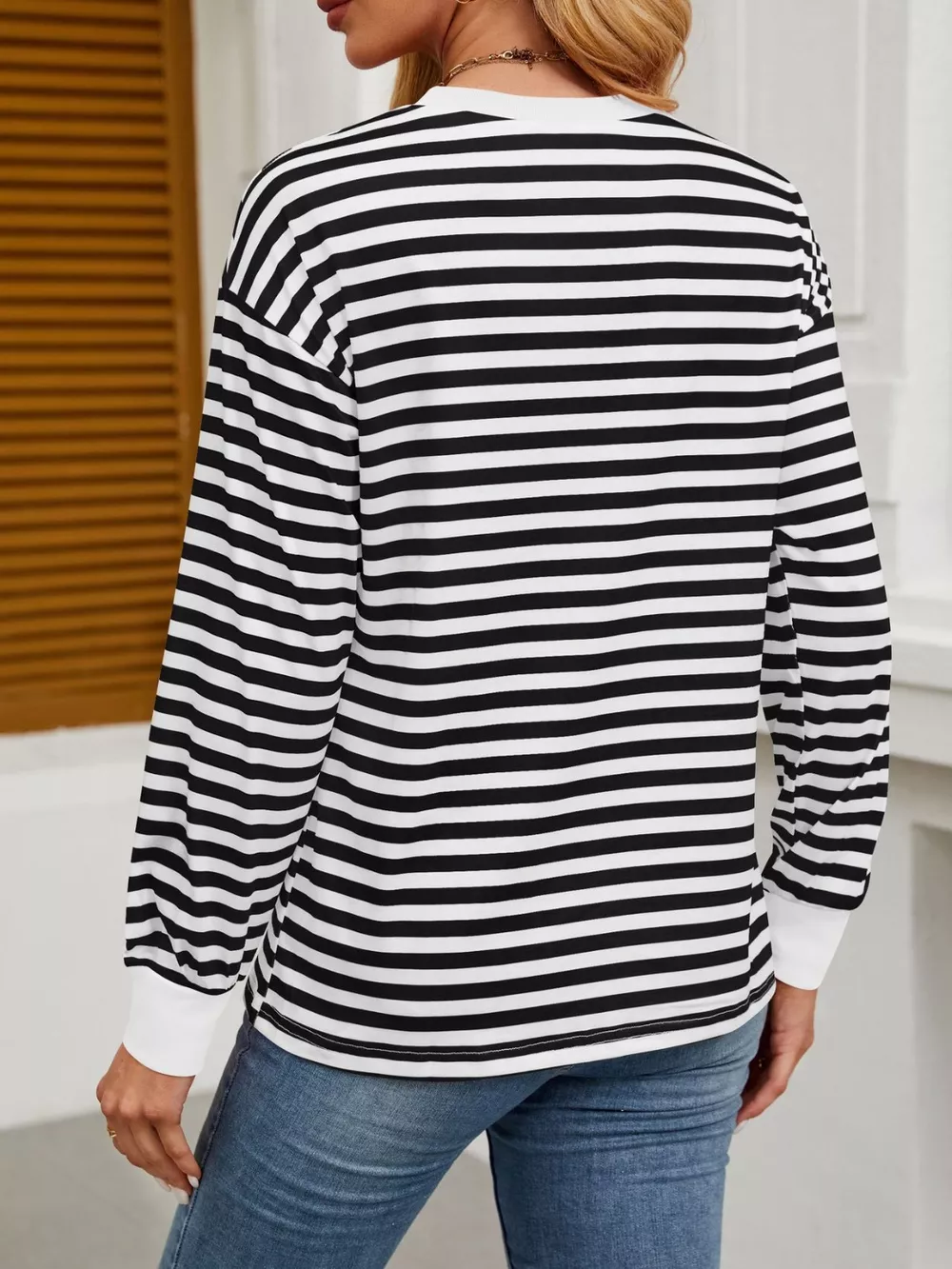 Striped Long Sleeve Casual T-Shirt, image 4