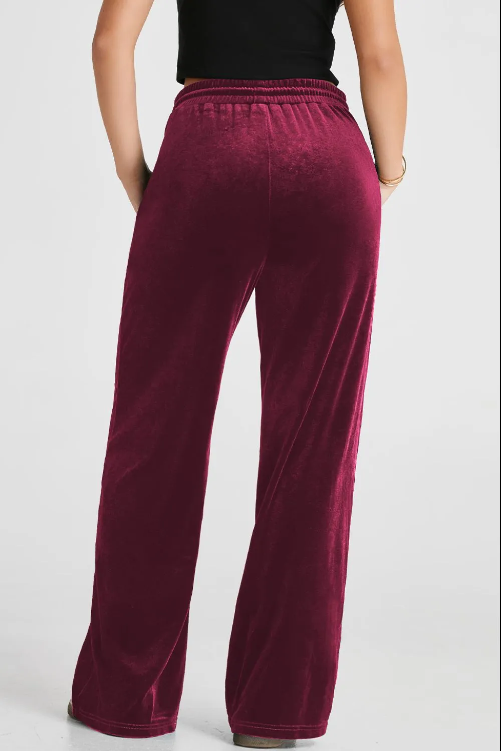 Drawstring Waist Wide Leg Active Pants, image 11