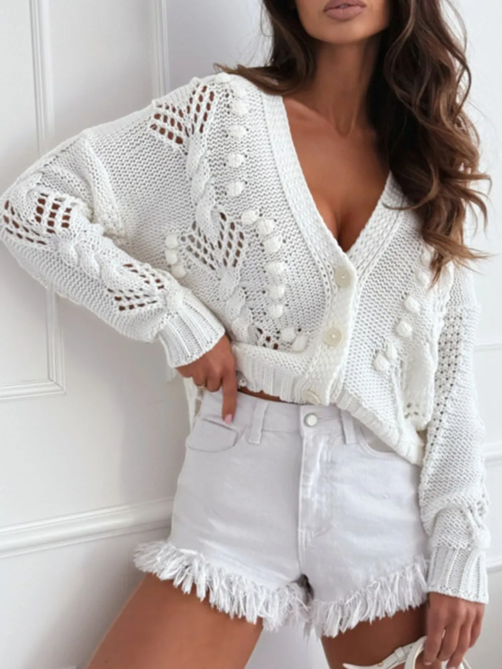 Button Up V-Neck Cardigan, image 4