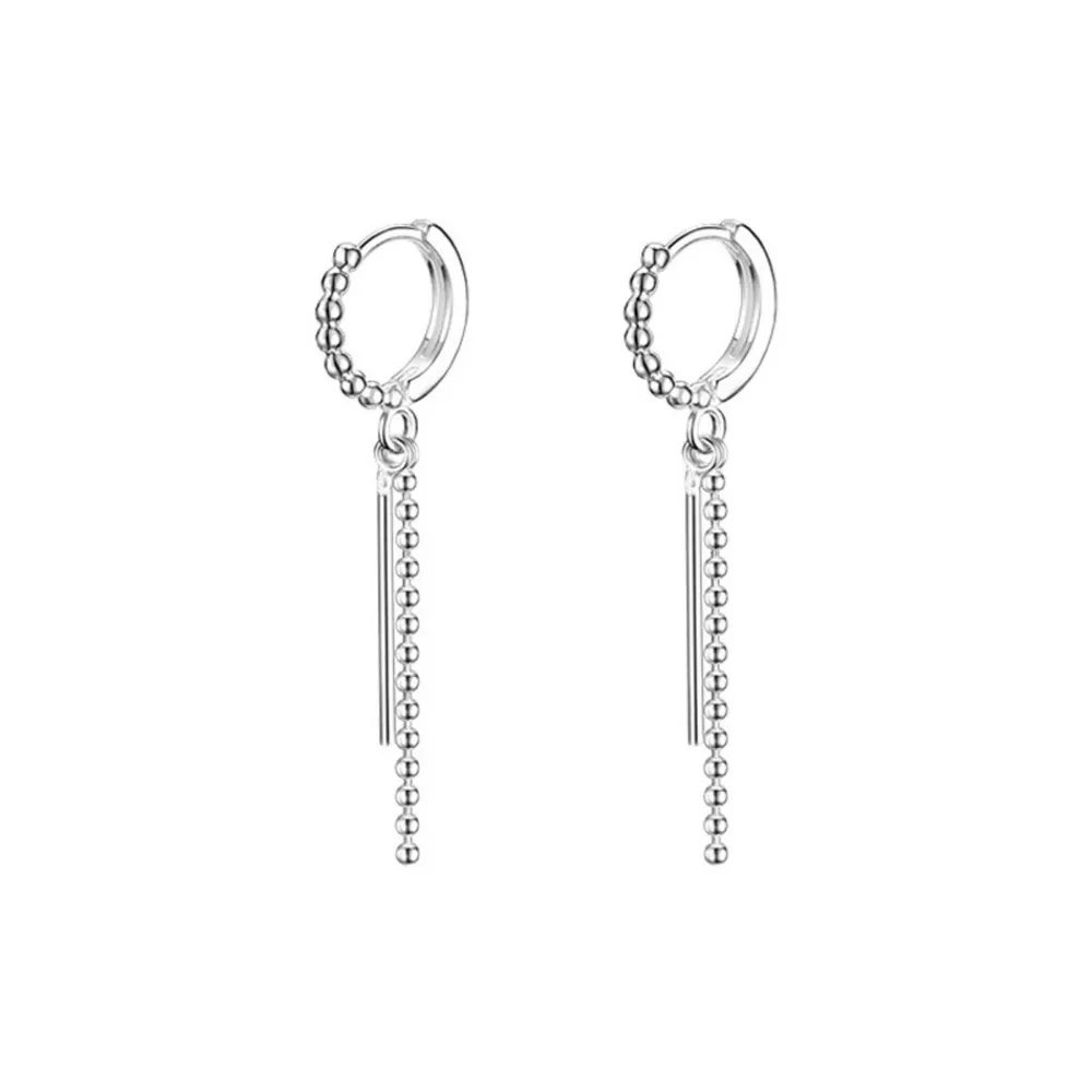 925 Sterling Silver Hoop Drop Earrings, image 5