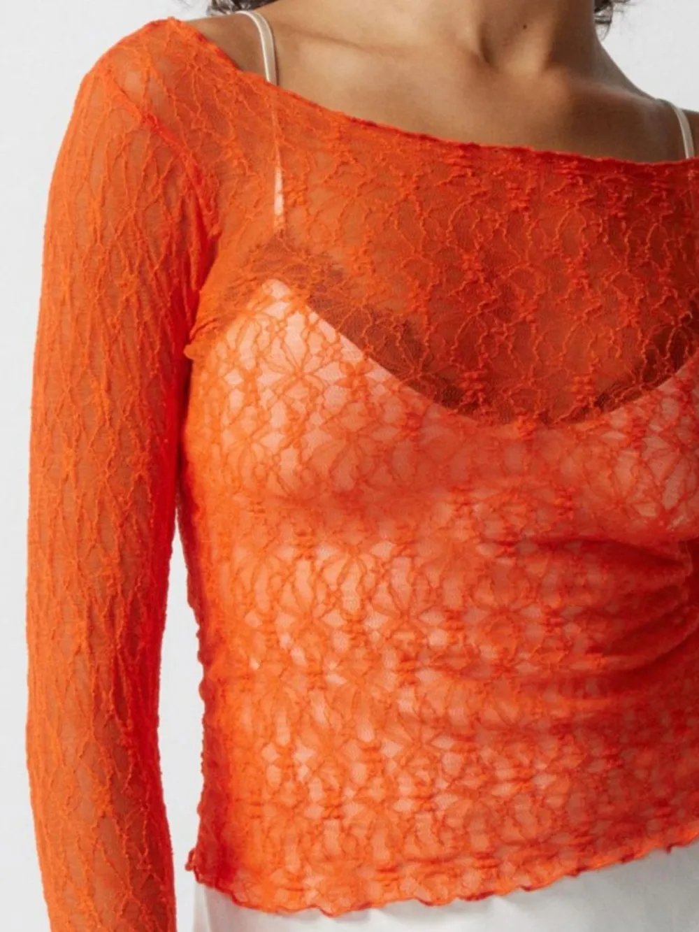 Lace Boat Neck Long Sleeve Blouse, image 5