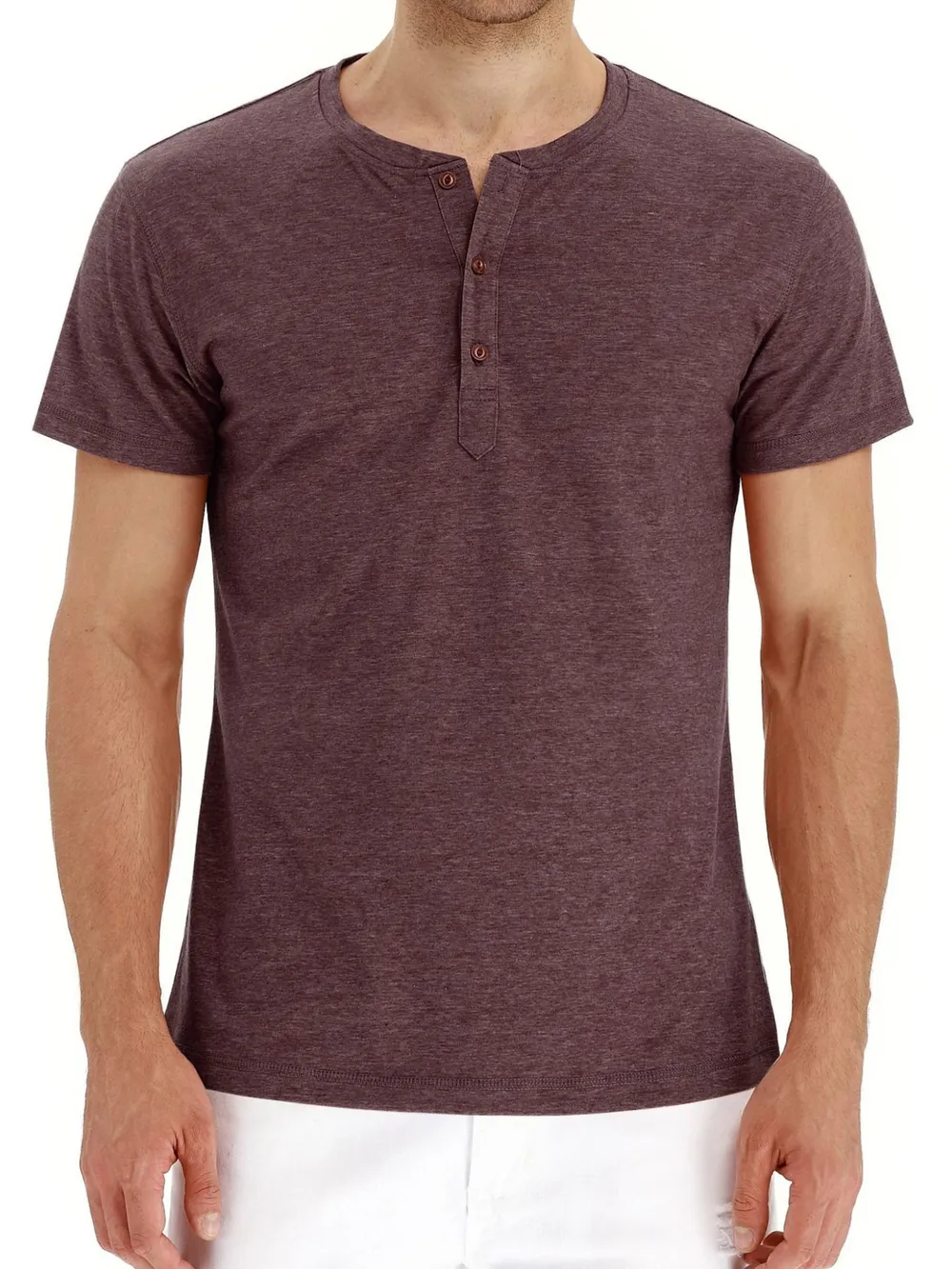 Men's Short Sleeve Henley Polo Shirt, image 6
