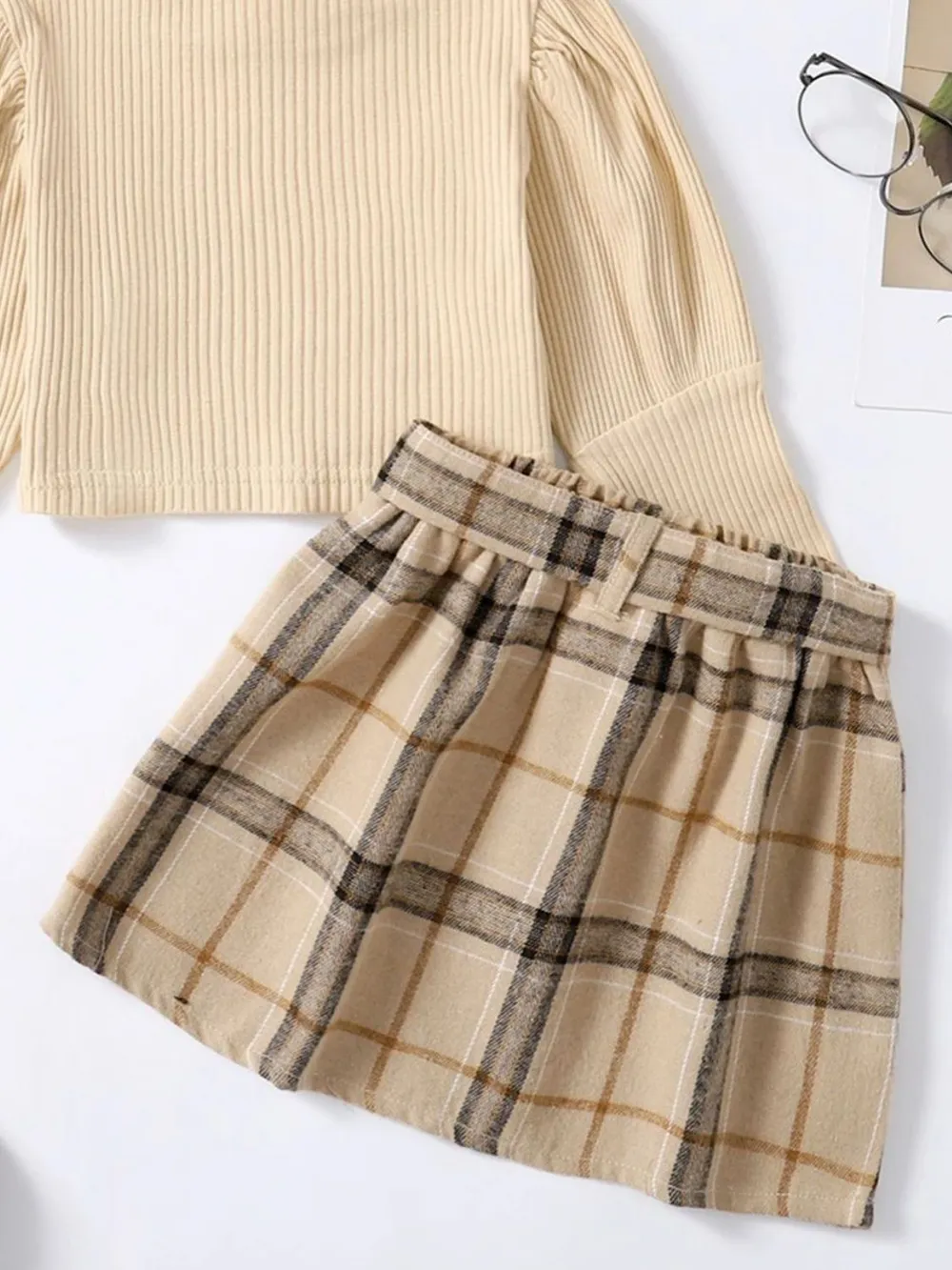 Turtleneck Long Sleeve Top and Skirt Set, image 6