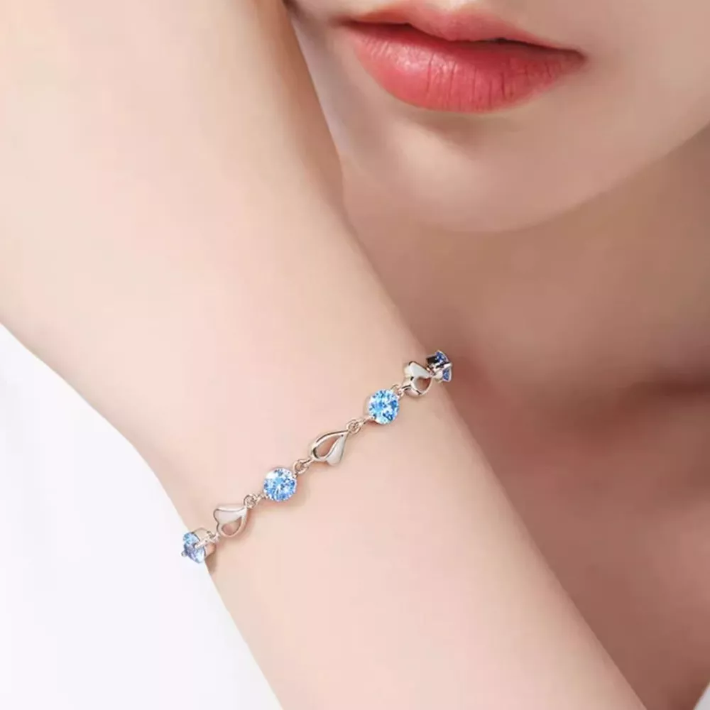 925 Sterling Silver Crystal Bracelet, image 4