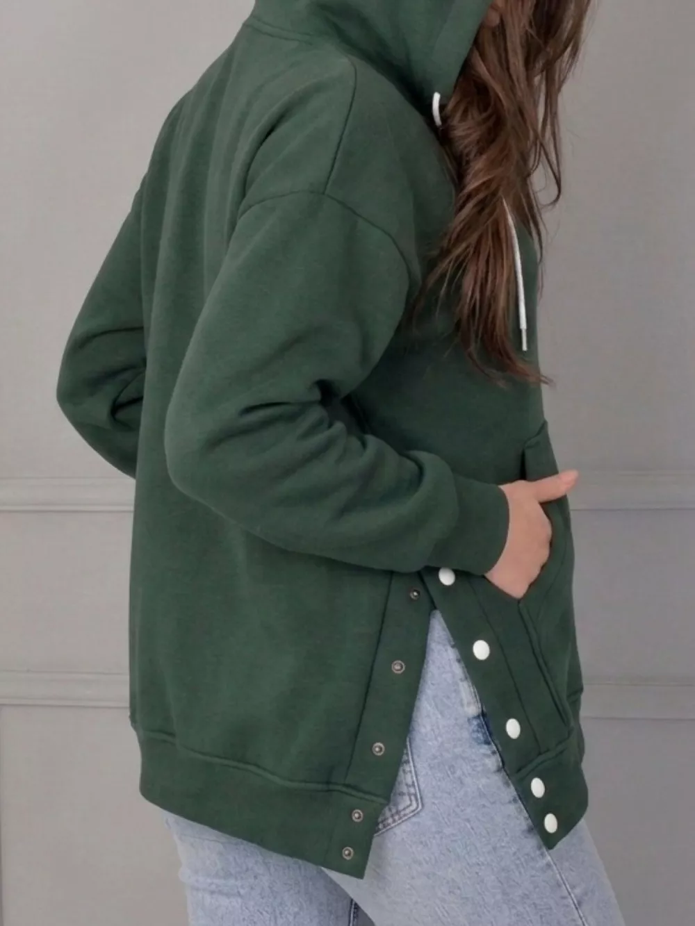 Side Snap Quarter-Zip Hoodie, image 3