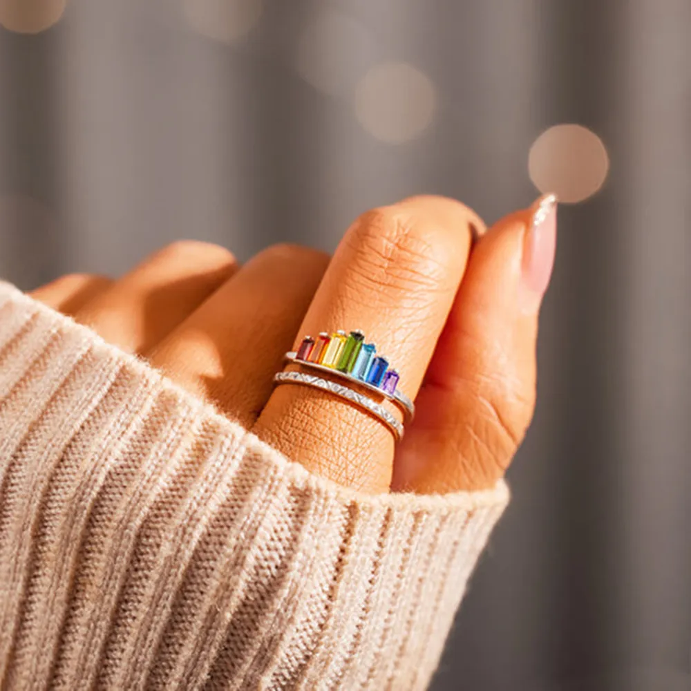 Zircon 925 Sterling Silver Double-Layered Ring, image 5