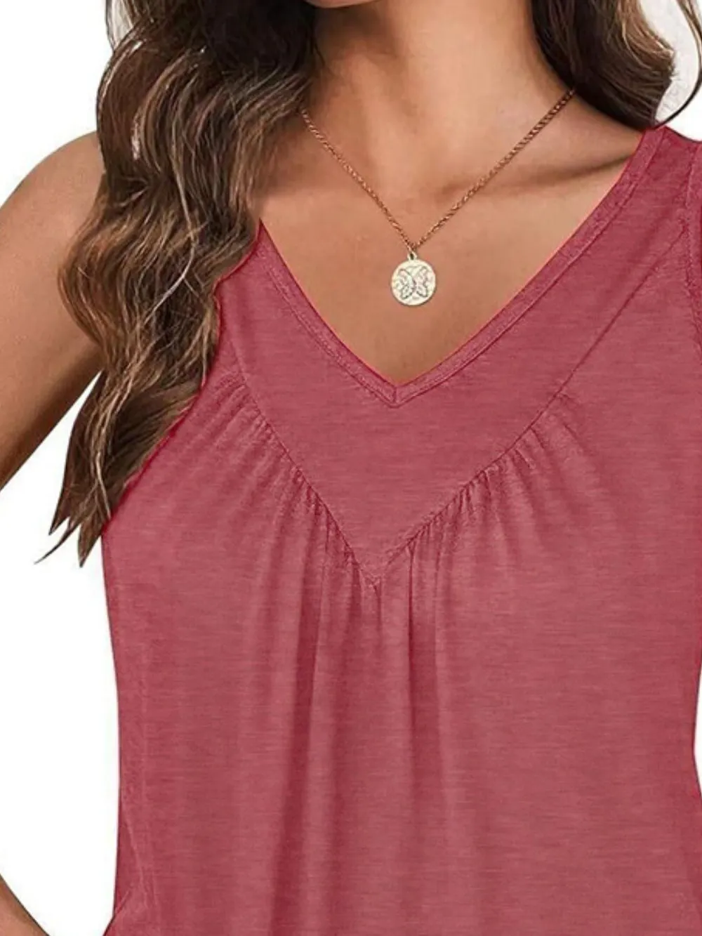 Ruched V-Neck Tank, image 4