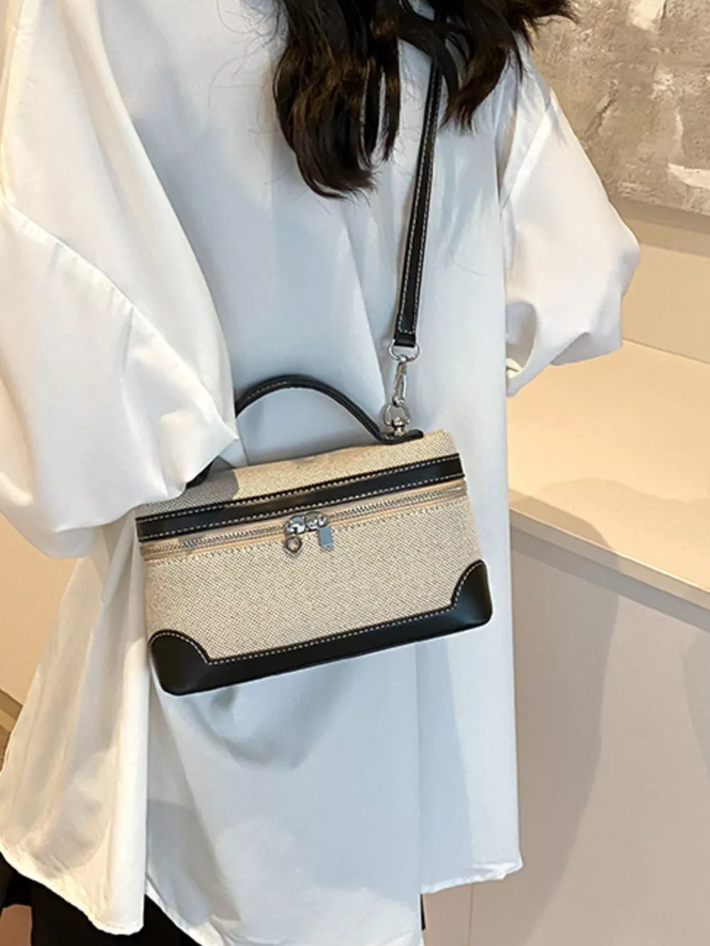 Top Handle Detachable Strap Handbag, image 2