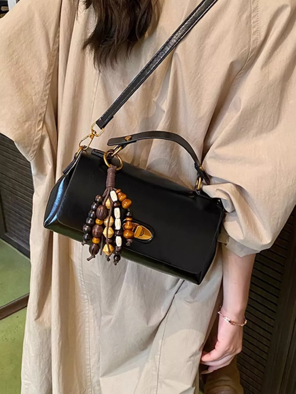 Flap Leather Shoulder Bag, image 3