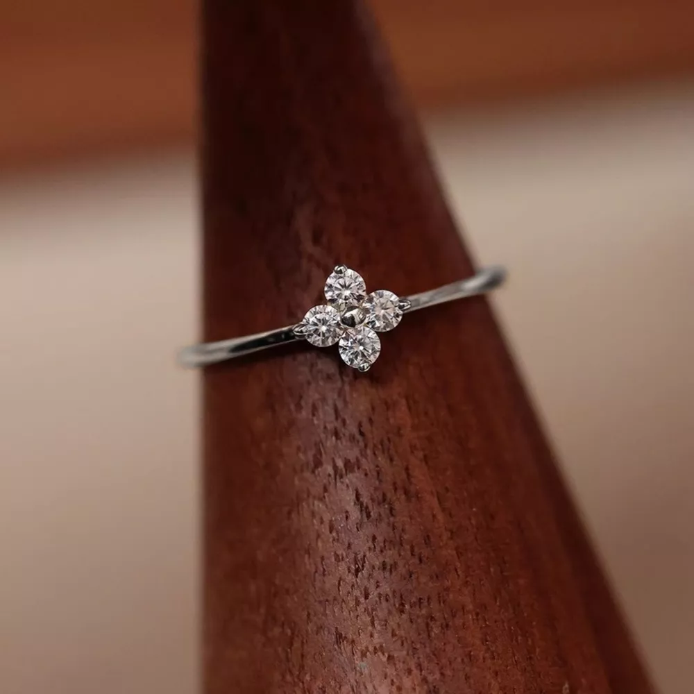 925 Sterling Silver Four-Leaf Clover Ring, image 3