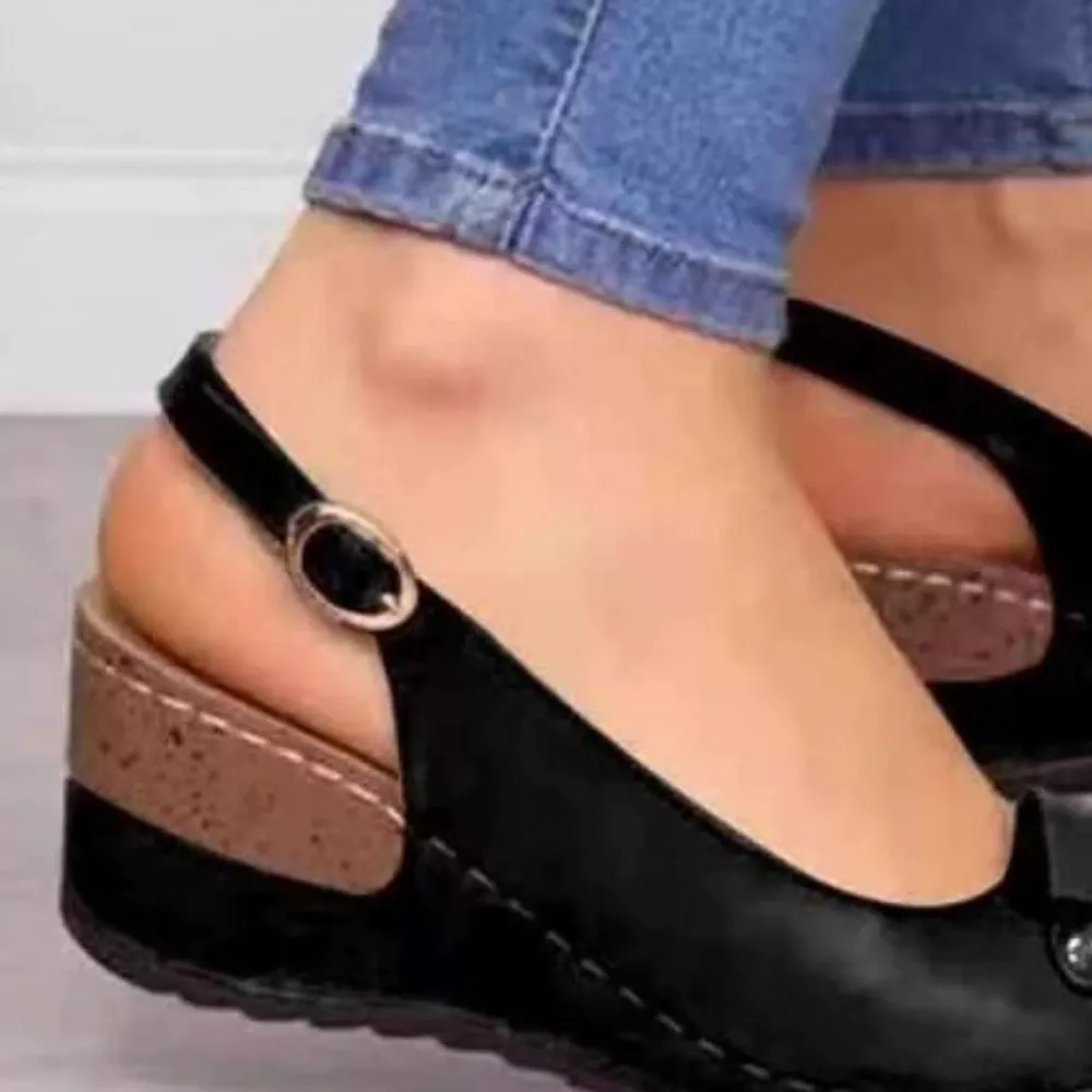 Peep Toe Wedge Sandals, image 3