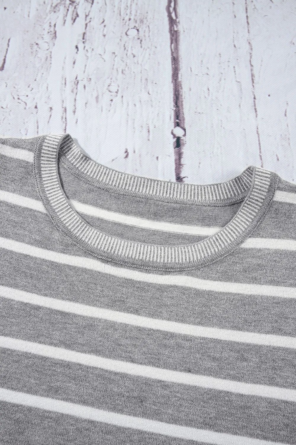 Striped Short Sleeve Knit Top, image 7