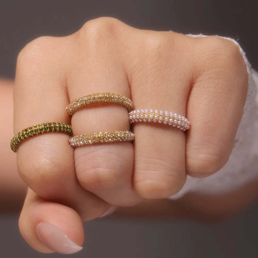 18K Gold-Plated Inlaid Zircon Ring, image 8